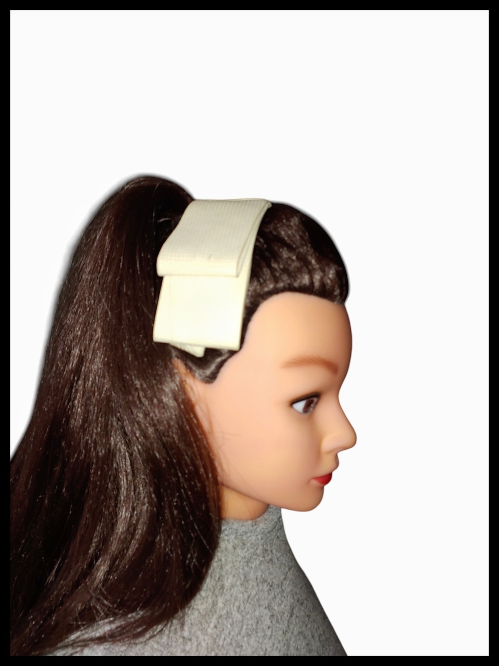 Vintage Cream Hair Bow Headband - Wide Fabric